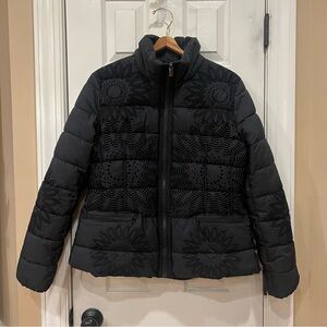 Desigual Komoderi Coat Black Puffer Parka Jacket Women’s 46
